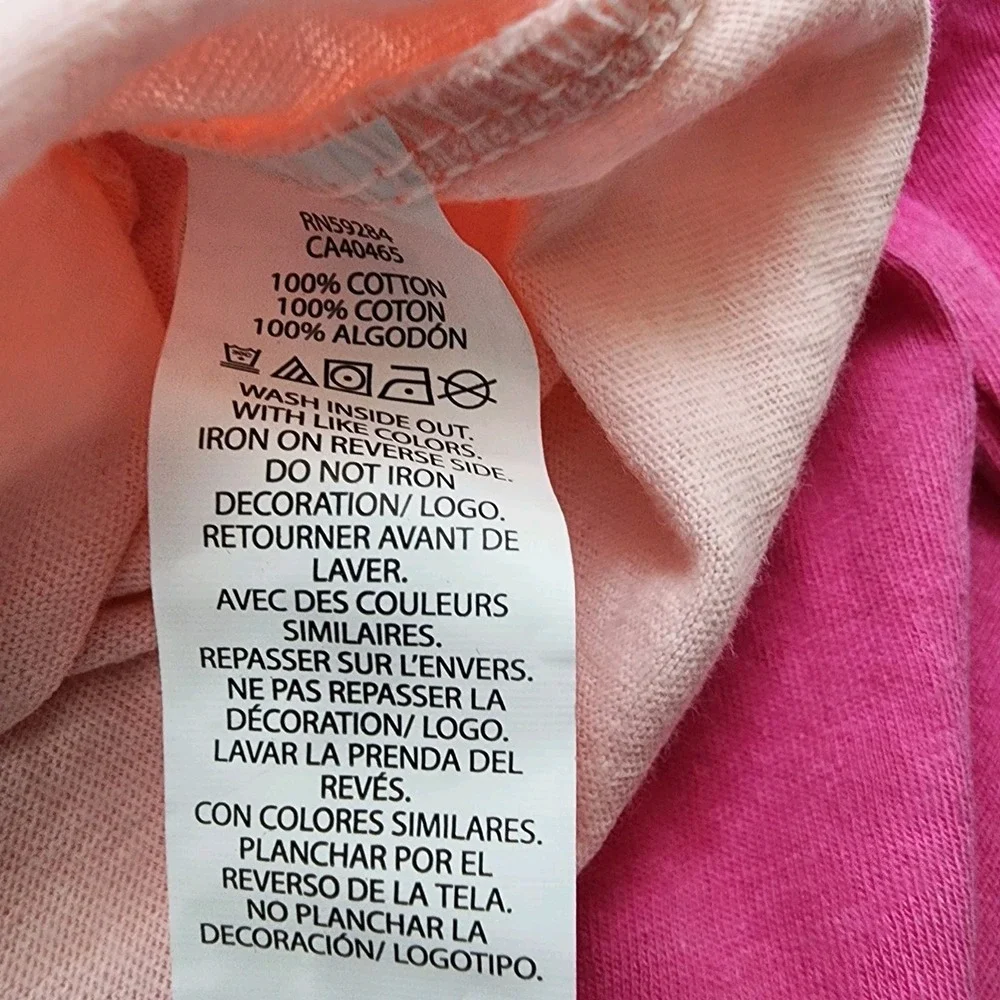 Girls The Childrens Place Graphic Size 7/8 Long Sleave Pink TEES LOT OF 2  NEW